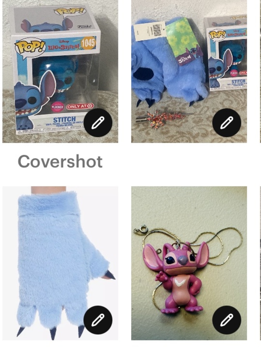 Stitch Gloves - thumbies🧤+FUNKO STiTCH 1045+Angel Necklace 17.5”🩷